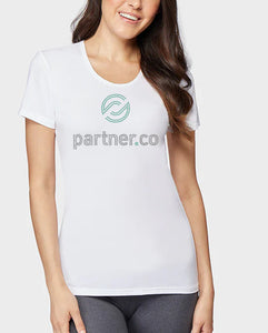 Partner.Co Circle Logo FUN FITNESS Collection BLING Cool Fitted Women's T-Shirt