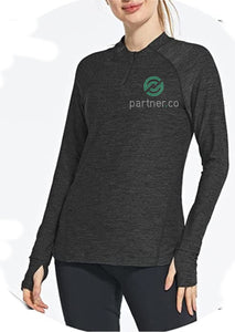 Partner.Co | FUN FITNESS Collection BLING Women's Quick Dry Long Sleeve 1/4 zip Pullover Shirt