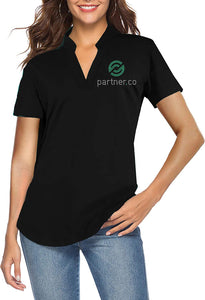Partner.Co | BLING BUSINESS CASUAL Women's V Neck Short Sleeve Polo