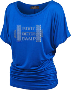 BE FIT BOOTCAMP | BLING BUSINESS CASUAL Women's Dolman Top Short Sleeve
