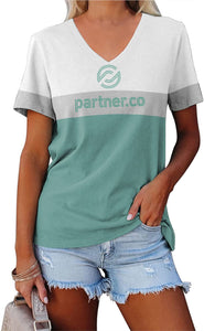 Partner.Co | BLING BUSINESS CASUAL Collection Tri-Color Top Short Sleeve or Long Sleeve