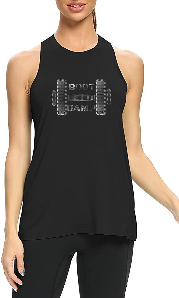 BE FIT BOOTCAMP | FUN FITNESS Collection BLING Women's Loose Fit Yoga Tank Top