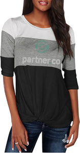 Partner.Co | BLING BUSINESS CASUAL Collection Tri-Color 3/4 Sleeve Top