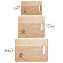 Load image into Gallery viewer, Team Miller |Hegg Realty Company | Maple Cutting Board ( Corner Logo)
