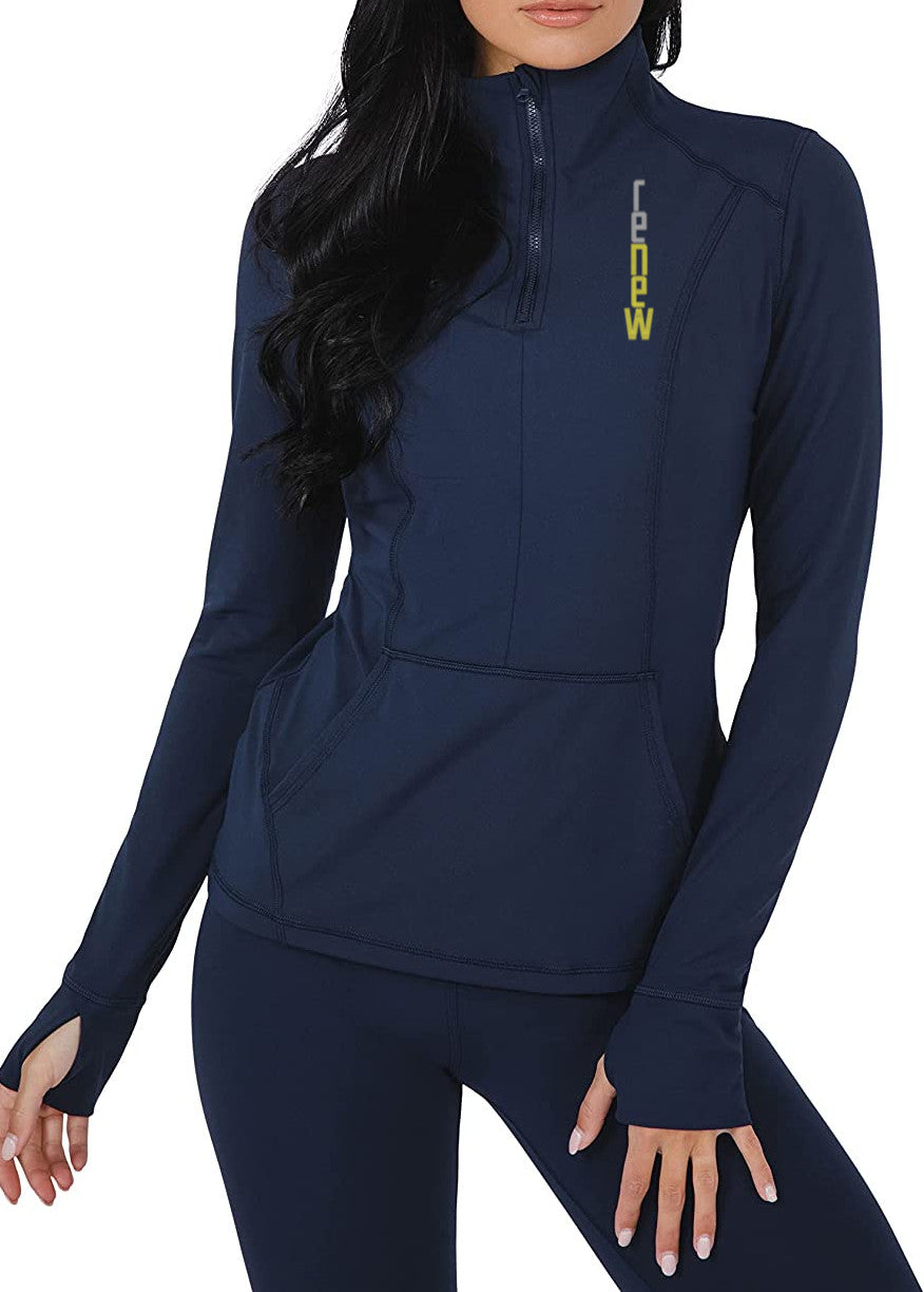 RENEW | BLING Collection Women's Half Zip Long Sleeve Yoga Jacket