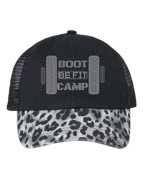 BE FIT BOOTCAMP | FUN FITNESS Collection Yoga Hat SNOW LEOPARD Print