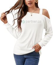 Load image into Gallery viewer, Partner.Co | BLING BUSINESS CASUAL Women&#39;s Cold Shoulder Long Sleeve Top
