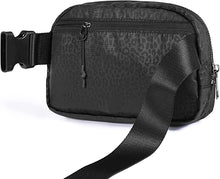 Load image into Gallery viewer, BE FIT BOOTCAMP | BLING FUN FITNESS Collection Belt Bag Fanny Pack BLACK LEOPARD
