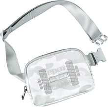 Load image into Gallery viewer, BE FIT BOOTCAMP | BLING FUN FITNESS Collection Belt Bag Fanny Pack WHITE CAMO
