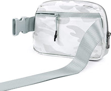 Load image into Gallery viewer, BE FIT BOOTCAMP | BLING FUN FITNESS Collection Belt Bag Fanny Pack WHITE CAMO
