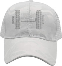 Load image into Gallery viewer, BE FIT BOOTCAMP | FUN FITNESS Collection Yoga WHITE CAMO Ponytail Hat
