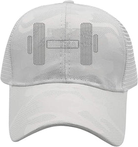 BE FIT BOOTCAMP | FUN FITNESS Collection Yoga WHITE CAMO Ponytail Hat