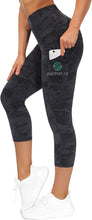 Load image into Gallery viewer, Partner.Co | FUN FITNESS BLING Women&#39;s Yoga Tummy Control Legging or Capri BLACK CAMO Collection
